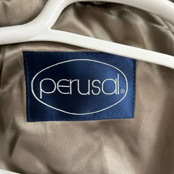 Vintage Perusal double Breasted Trench Coat zip Out wool Liner outdoor prep 44S - Picture 12 of 14